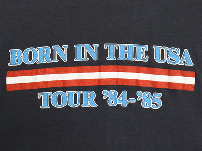 80s USA製 ブルーススプリングスティーン ツアー イラスト プリント Tシャツ メンズ XL M 程 ヴィンテージ 当時物 ロック グラフィック 黒