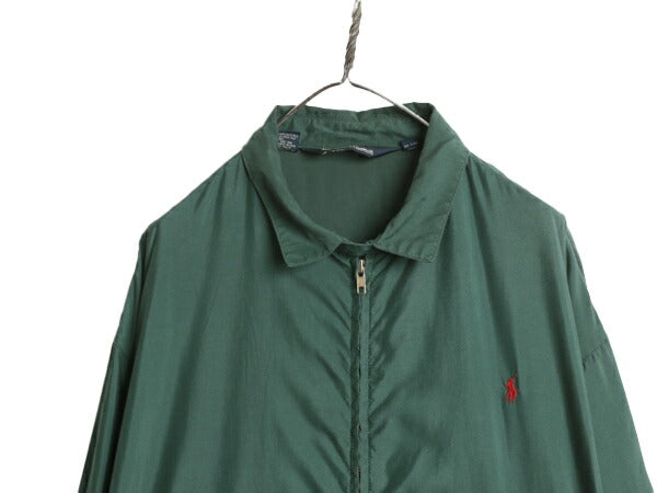 90s ポロ ラルフローレン ナイロン スイングトップ ジャケット メンズ XL 90年代 オールド ブルゾン フルジップ ワンポイント 大きいサイズ