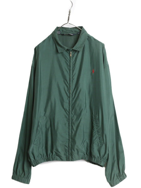 90s ポロ ラルフローレン ナイロン スイングトップ ジャケット メンズ XL 90年代 オールド ブルゾン フルジップ ワンポイント 大きいサイズ