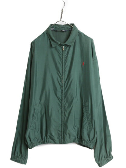 90s ポロ ラルフローレン ナイロン スイングトップ ジャケット メンズ XL 90年代 オールド ブルゾン フルジップ ワンポイント 大きいサイズ