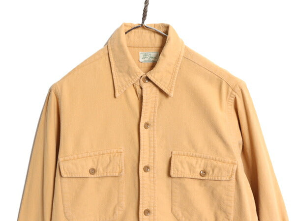 60s 70s 筆記体タグ エルエルビーン コットン シャモア クロス 長袖 シャツ メンズ M 程 古着 ヴィンテージ ネルシャツ LLBEAN フランネル