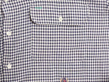 90s トミーヒルフィガー ギンガム チェック オープンカラー 長袖 シャツ メンズ L 古着 90年代 オールド TOMMY HILFIGER コットン 2トーン