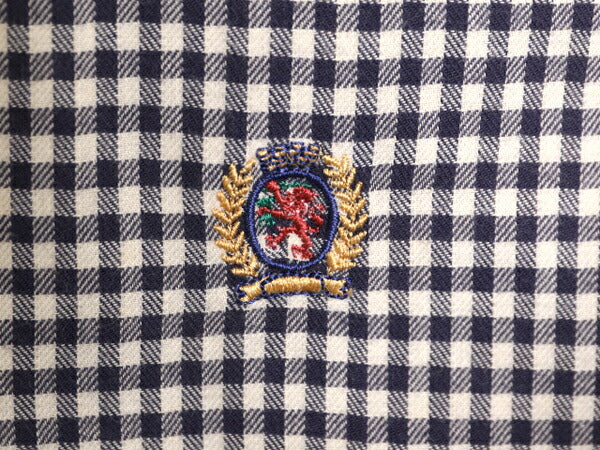 90s トミーヒルフィガー ギンガム チェック オープンカラー 長袖 シャツ メンズ L 古着 90年代 オールド TOMMY HILFIGER コットン 2トーン