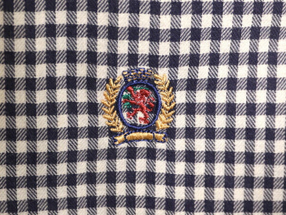 90s トミーヒルフィガー ギンガム チェック オープンカラー 長袖 シャツ メンズ L 古着 90年代 オールド TOMMY HILFIGER コットン 2トーン