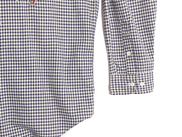 90s トミーヒルフィガー ギンガム チェック オープンカラー 長袖 シャツ メンズ L 古着 90年代 オールド TOMMY HILFIGER コットン 2トーン