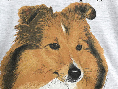 90s USA製 ドッグ アート イラスト プリント Tシャツ メンズ レディース М / オールド アニマル 犬 グラフィック キャラクター カットソー
