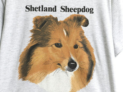 90s USA製 ドッグ アート イラスト プリント Tシャツ メンズ レディース М / オールド アニマル 犬 グラフィック キャラクター カットソー