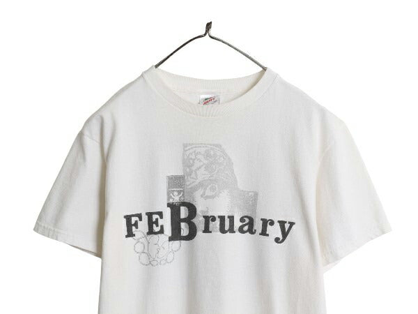アート イラスト 両面 プリント Tシャツ メンズ M / 古着 半袖Tシャツ グラフィック ヘビーウェイト カットソー シカゴ 記念 限定 ゆったり