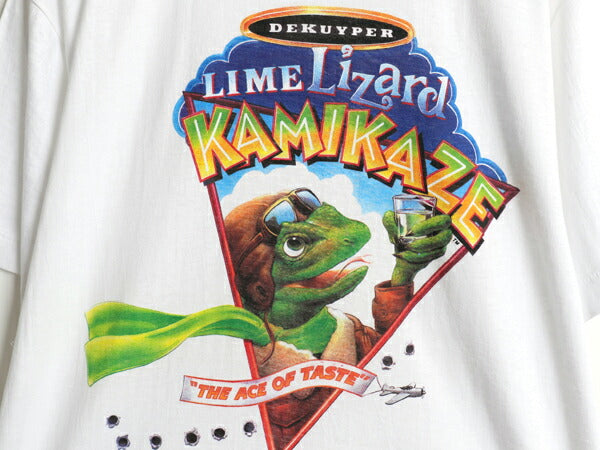 デッドストック 90s 企業物 キャラクター イラスト プリント Tシャツ メンズ L / 新品 オールド 当時物 グラフィック アニマル 酒 カミカゼ