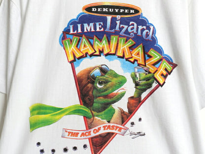 デッドストック 90s 企業物 キャラクター イラスト プリント Tシャツ メンズ L / 新品 オールド 当時物 グラフィック アニマル 酒 カミカゼ