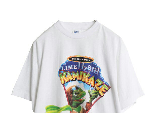 デッドストック 90s 企業物 キャラクター イラスト プリント Tシャツ メンズ L / 新品 オールド 当時物 グラフィック アニマル 酒 カミカゼ