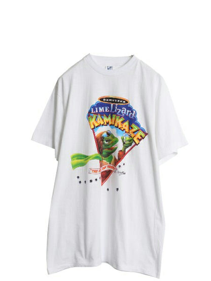デッドストック 90s 企業物 キャラクター イラスト プリント Tシャツ メンズ L / 新品 オールド 当時物 グラフィック アニマル 酒 カミカゼ