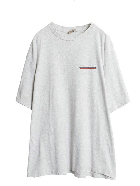 90s USA製 ウールリッチ アート イラスト 両面 プリント Tシャツ メンズ XXL オールド グラフィック シングルステッチ 大きいサイズ グレー
