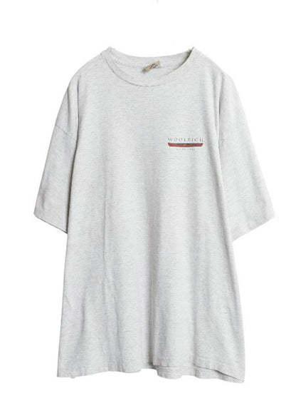 90s USA製 ウールリッチ アート イラスト 両面 プリント Tシャツ メンズ XXL オールド グラフィック シングルステッチ 大きいサイズ グレー