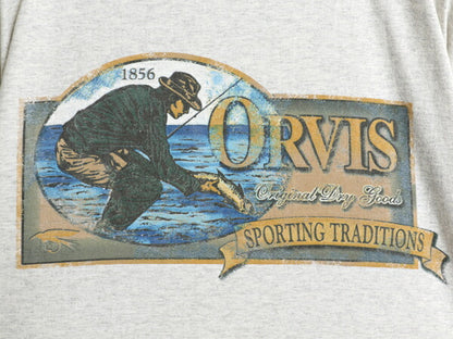 90s USA製 オービス フィッシング アート イラスト プリント Tシャツ メンズ XL 古着 オールド グラフィック 大きいサイズ ヘビーウェイト