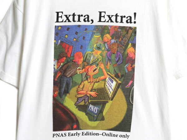 00s PNAS アート イラスト 両面 プリント Tシャツ メンズ M / オールド グラフィック ヘビーウェイト カットソー 企業物 ゆったり ホワイト