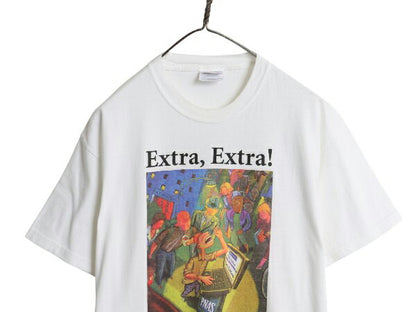 00s PNAS アート イラスト 両面 プリント Tシャツ メンズ M / オールド グラフィック ヘビーウェイト カットソー 企業物 ゆったり ホワイト
