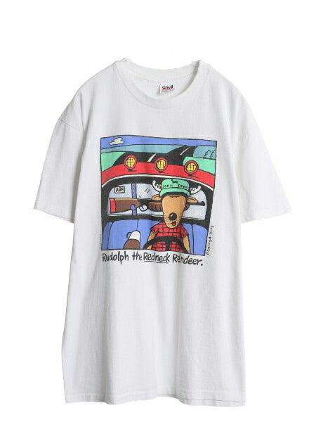 90s USA製 ジョーク イラスト プリント Tシャツ メンズ XL オールド キャラクター アニマル アート ヘビーウェイト ホワイト 大きいサイズ