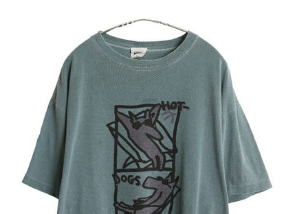 90s USA製 ドッグ キャラクター イラスト プリント Tシャツ メンズ XL 古着 オールド アート グラフィック シングルステッチ 大きいサイズ