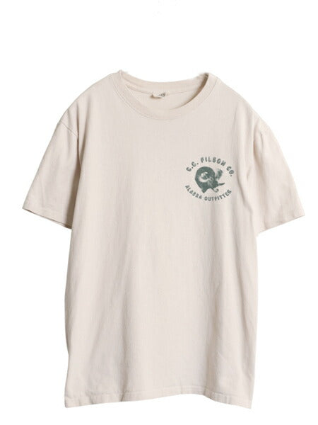 USA製 フィルソン 両面 プリント 半袖 Tシャツ メンズ S / 古着 ヒツジ グラフィック アート イラスト ヘビーウェイト カットソー ベージュ