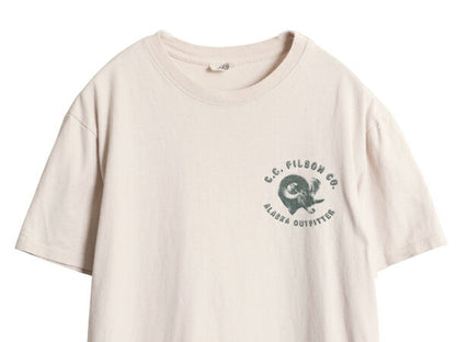USA製 フィルソン 両面 プリント 半袖 Tシャツ メンズ S / 古着 ヒツジ グラフィック アート イラスト ヘビーウェイト カットソー ベージュ