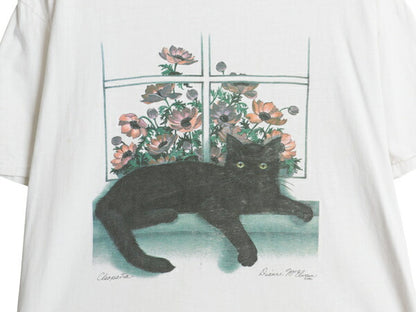 90s ネコ アート イラスト プリント Tシャツ メンズ レディース L 古着 オールド アニマル グラフィック ヘビーウェイト シングルステッチ