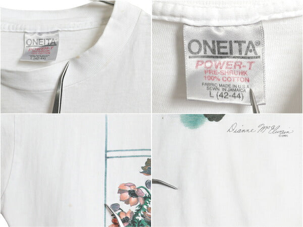 90s ネコ アート イラスト プリント Tシャツ メンズ レディース L 古着 オールド アニマル グラフィック ヘビーウェイト シングルステッチ