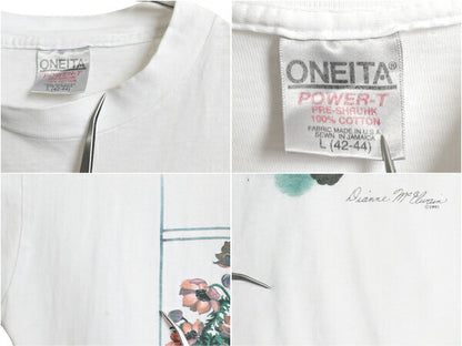 90s ネコ アート イラスト プリント Tシャツ メンズ レディース L 古着 オールド アニマル グラフィック ヘビーウェイト シングルステッチ