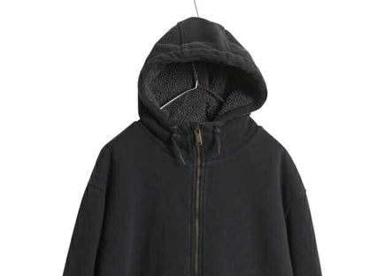 US企画 カーハート フルジップ スウェット パーカー メンズ L / 裏 ボア パイル フリース ライナー付き ジャケット フード ハイネック 黒