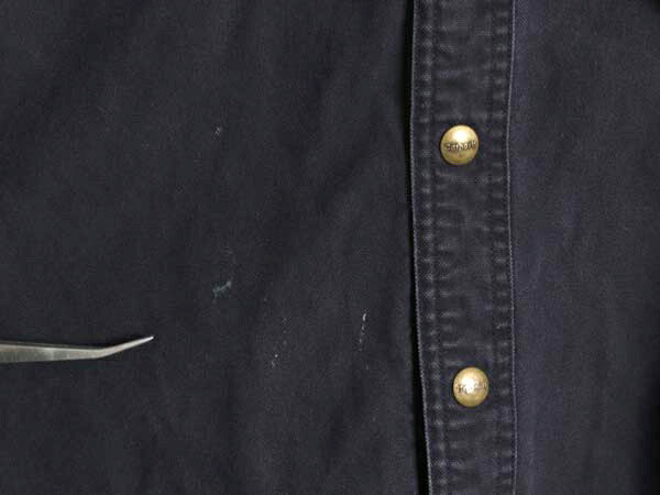 US企画 カーハート コットン キャンバス シャツ ジャケット メンズ XL / ワーク ダック チェック フランネル ライナー付き 長袖シャツ 紺