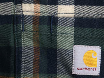 US企画 カーハート チェック フランネル シャツ メンズ XL ワーク ネルシャツ ストレッチ コットン 長袖シャツ マルチカラー 大きいサイズ