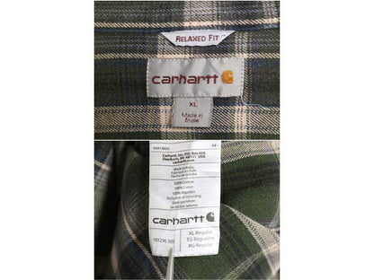 US企画 カーハート チェック フランネル シャツ メンズ XL / ワーク ネルシャツ コットン 長袖シャツ マルチカラー 大きいサイズ ゆったり