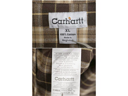 US企画 カーハート チェック ヘビー フランネル シャツ メンズ XL ワーク ネルシャツ コットン 長袖シャツ マルチカラー 大きいサイズ 廃盤