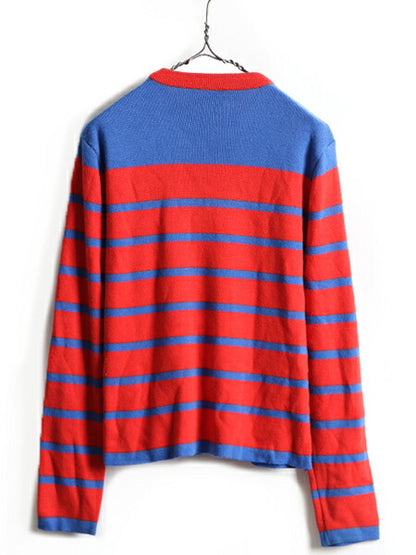 80s ビンテージ ■ リーバイス ボーダー 長袖 ニット セーター ( L メンズ M 程) 古着 80年代 Levis アクリル ウール 2トーン 長袖セーター