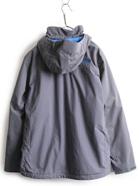 ノースフェイス HYVENT 中綿 ナイロン ジャケット メンズ L / 古着 The North Face フルジップ ブルゾン アウトドア マンパ 裏 フリース 灰