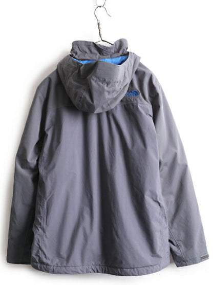 ノースフェイス HYVENT 中綿 ナイロン ジャケット メンズ L / 古着 The North Face フルジップ ブルゾン アウトドア マンパ 裏 フリース 灰