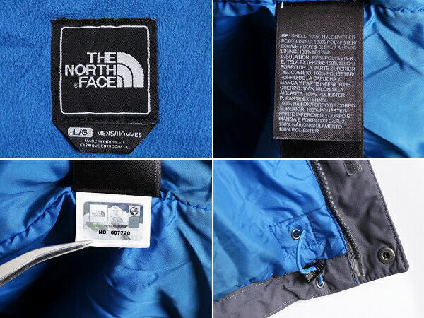 ノースフェイス HYVENT 中綿 ナイロン ジャケット メンズ L / 古着 The North Face フルジップ ブルゾン アウトドア マンパ 裏 フリース 灰