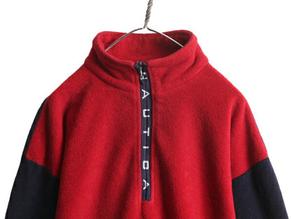 00s USA製 ノーティカ フリース ジャケット メンズ XL / 古着 00年代 オールド NAUTICA ブルゾン プルオーバー ハーフジップ 大きいサイズ