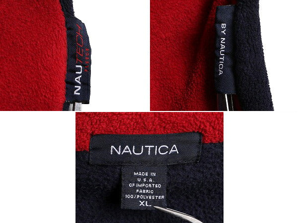 00s USA製 ノーティカ フリース ジャケット メンズ XL / 古着 00年代 オールド NAUTICA ブルゾン プルオーバー ハーフジップ 大きいサイズ