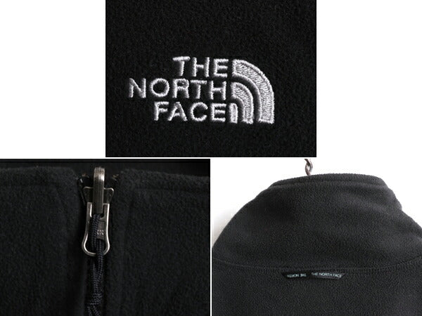 ノースフェイス フルジップ フリース ジャケット メンズ L 古着 The North Face ジャンパー アウトドア ワンポイント ブラック ブルゾン 黒
