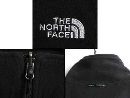 ノースフェイス フルジップ フリース ジャケット メンズ L 古着 The North Face ジャンパー アウトドア ワンポイント ブラック ブルゾン 黒