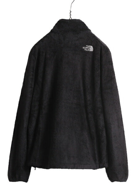 US企画 ノースフェイス フリース ジャケット レディース M 古着 The North Face ジャンパー ブルゾン アウトドア フルジップ 毛長 ブラック