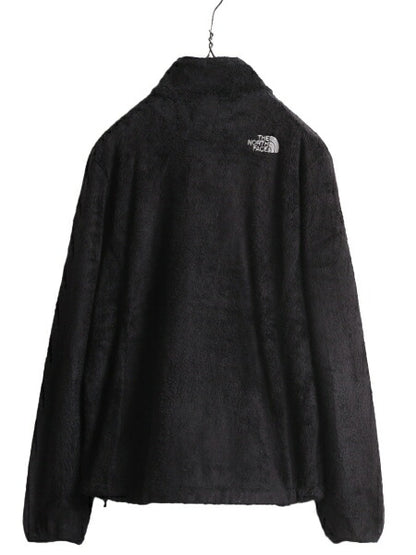 US企画 ノースフェイス フリース ジャケット レディース M 古着 The North Face ジャンパー ブルゾン アウトドア フルジップ 毛長 ブラック
