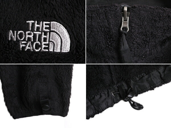 US企画 ノースフェイス フリース ジャケット レディース M 古着 The North Face ジャンパー ブルゾン アウトドア フルジップ 毛長 ブラック