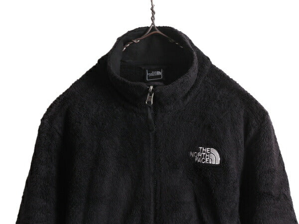 US企画 ノースフェイス フリース ジャケット レディース M 古着 The North Face ジャンパー ブルゾン アウトドア フルジップ 毛長 ブラック
