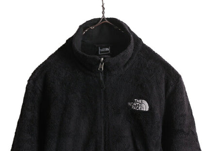 US企画 ノースフェイス フリース ジャケット レディース M 古着 The North Face ジャンパー ブルゾン アウトドア フルジップ 毛長 ブラック
