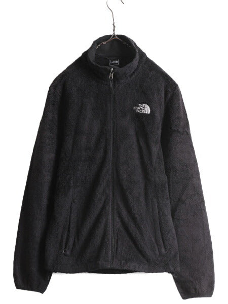US企画 ノースフェイス フリース ジャケット レディース M 古着 The North Face ジャンパー ブルゾン アウトドア フルジップ 毛長 ブラック