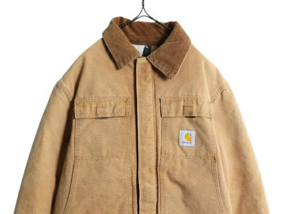 80s 90s カーハート トラディショナル コート メンズ XL / ヴィンテージ ブラウン ダック ジャケット ブルゾン 中綿 キルティング ライナー
