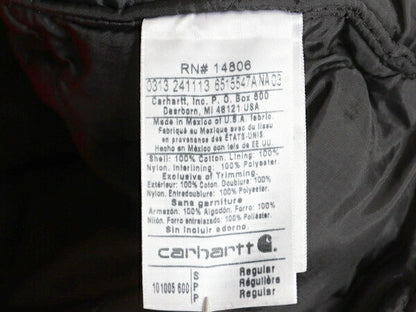 カーハート 中綿 ダック ベスト メンズ S / CARHARTT フルジップ ナイロン キルティング ライナー 重ね着 前開き カレッジ ロゴ刺繍 レッド