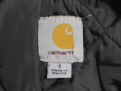 カーハート 中綿 ダック ベスト メンズ S / CARHARTT フルジップ ナイロン キルティング ライナー 重ね着 前開き カレッジ ロゴ刺繍 レッド